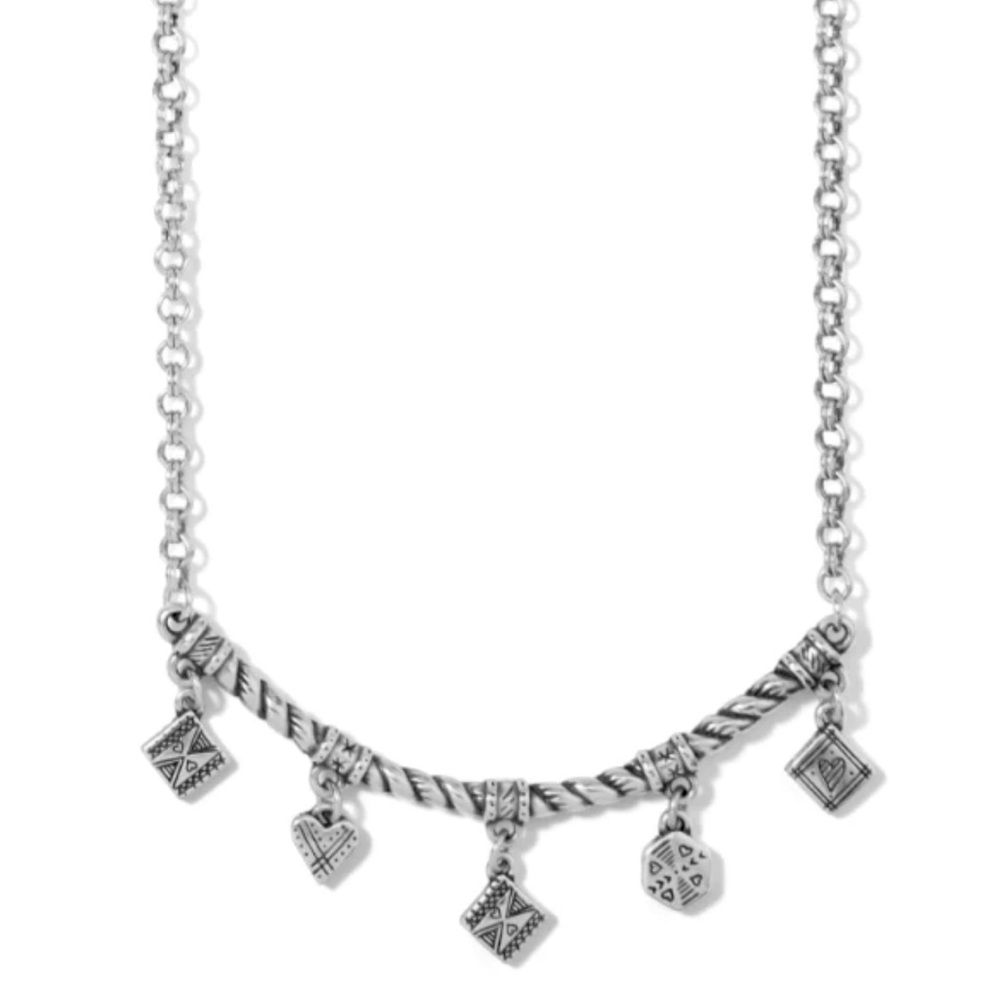 ⭐️Brighton Sonora Etched Silver tone Charm Necklace. NWT